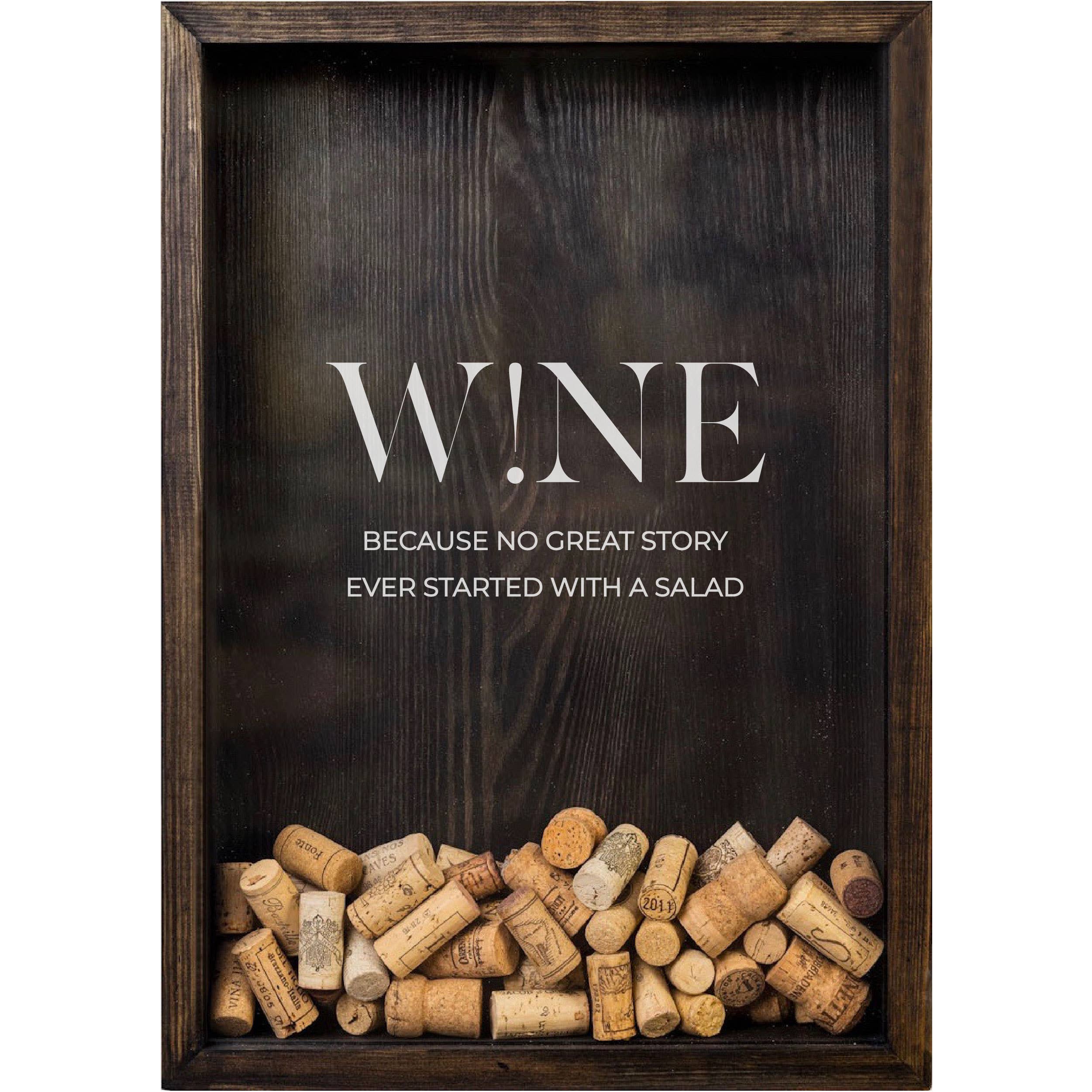 The Corkbox Company - Wholesale Wall Accent - Wine Wall Decor, Wine Art „W!ne” Wine Cork Holder 6