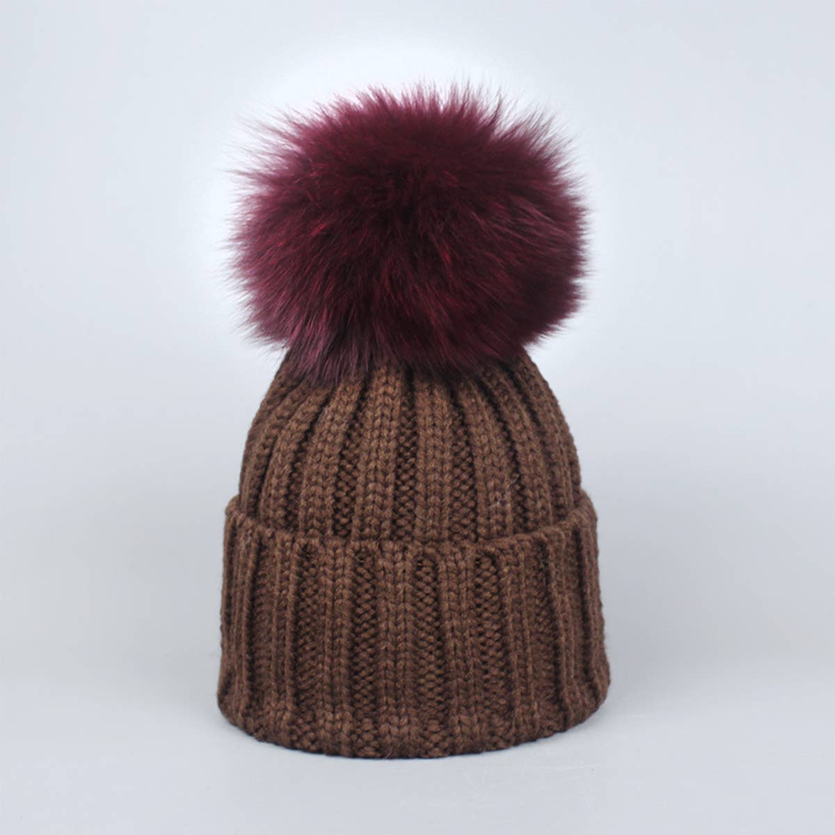 ACCITY - Wholesale Beanie - Women's - Winter Warm Hat with Real Fox Fur Pom Pom_CWAH049847