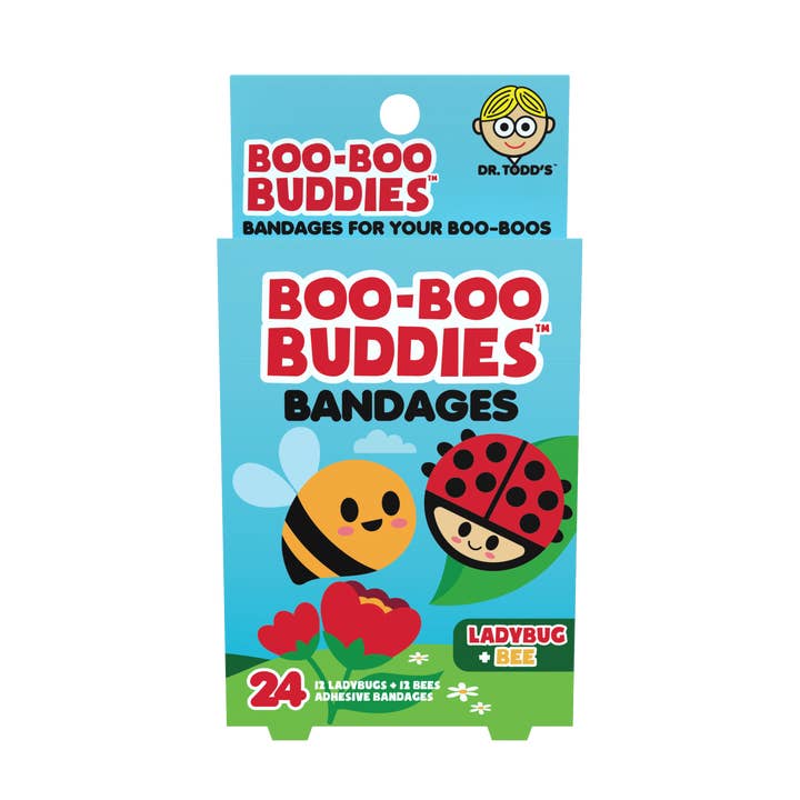 Kids Bandages – Ladybug + Bee (24 Count, Latex-Free) for wholesale by Boo Boo Buddies