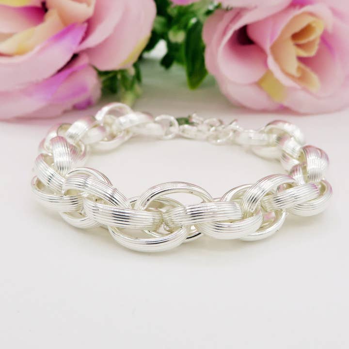 KETTE Rund bagnato SILBER ~ Armband in KETTE EDELSTAHL für den Großhandel von Daemon srls