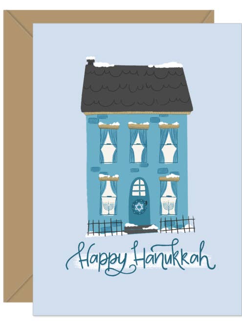 Carte de vœux de Hanoukka avec lumière dans la fenêtre pour la vente par Hello Sweetie