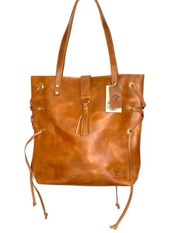 Decadence Leather Tote for wholesale by Oak River Company