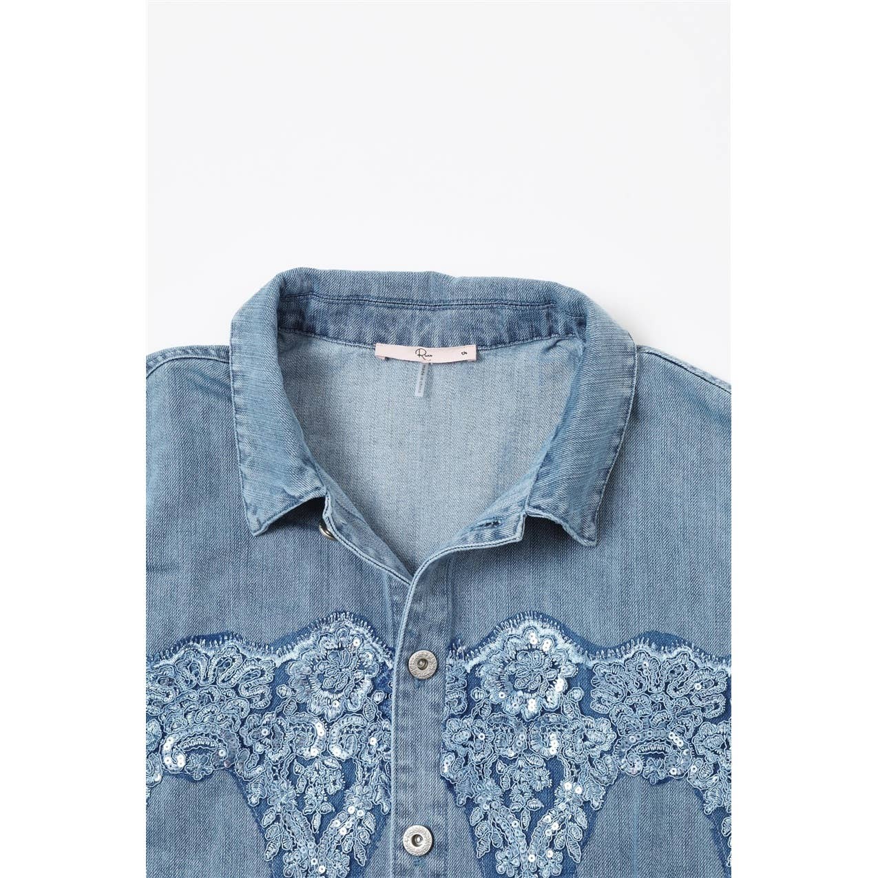 omgstyles - Wholesale Denim Jacket - Women's - Sequin Kissed Denim Jacket3