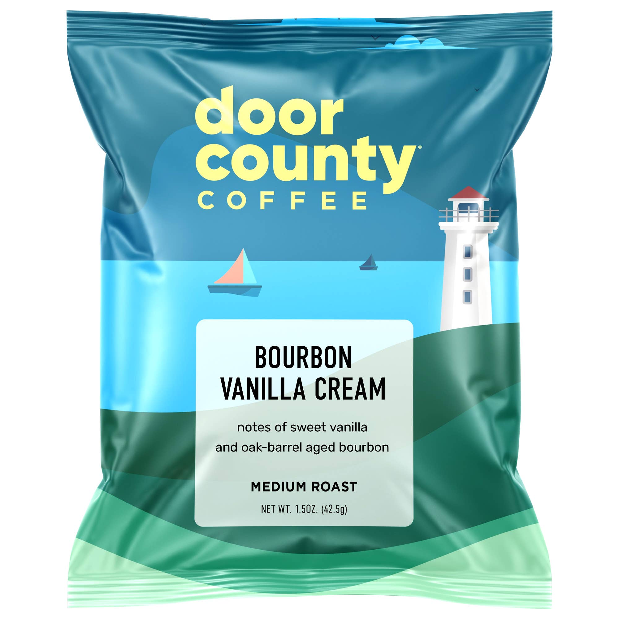 Door County Coffee – wholesale Ground coffee – Bourbon Vanilla Creme Flavored Coffee, 1.5oz, 6 pack2