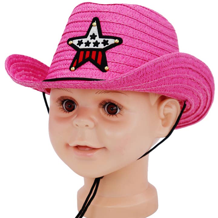 Cap Zone - Wholesale Cowboy hat – kids - Kids Western Star Paper Straw Cowboy Hat1