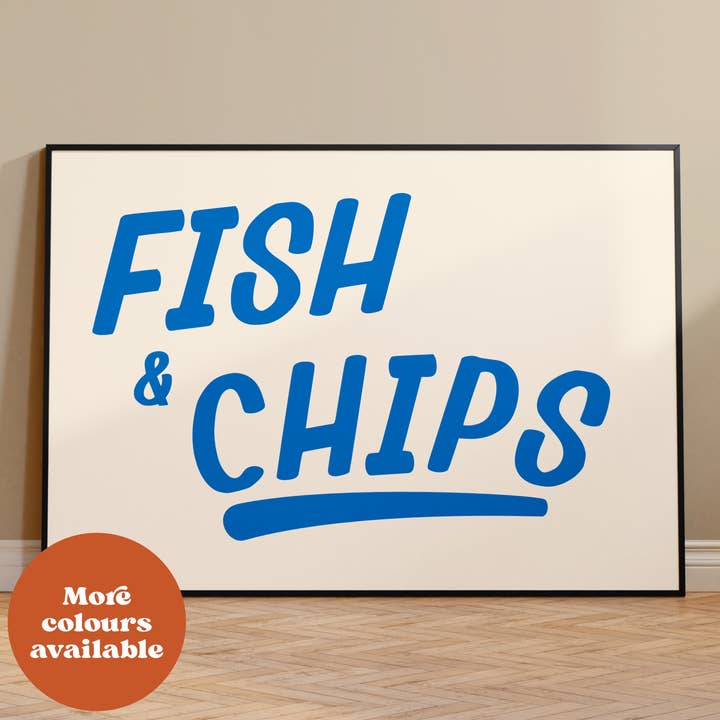 Fish And Chips Northern Takeaway Print for wholesale by Lauren Beth Designs