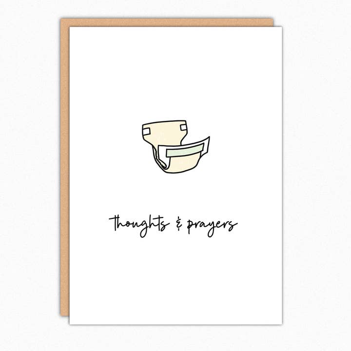 Roligt Graviditetsgratulationskort, Blöjtankar & Böner 572 för wholesale av In A Nutshell Studio