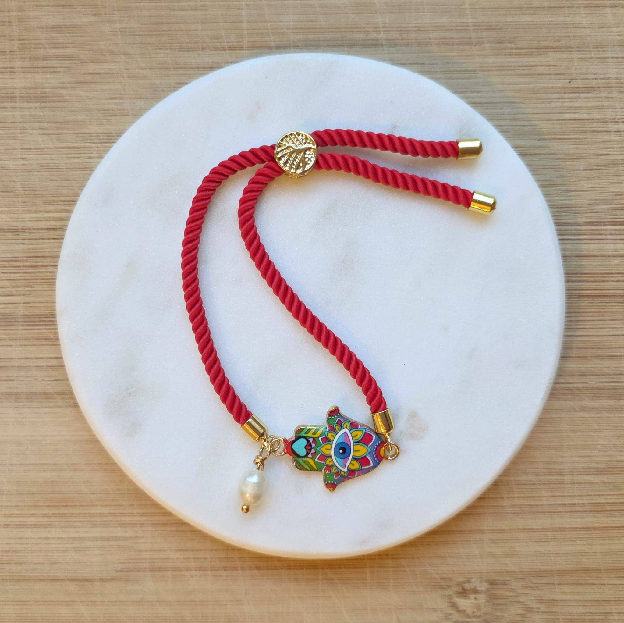 Daphne'Style - Wholesale Armband met gebedskralen - Artistieke Hamsa Parel Verstelbare Rode Koord Handgemaakte Armband6