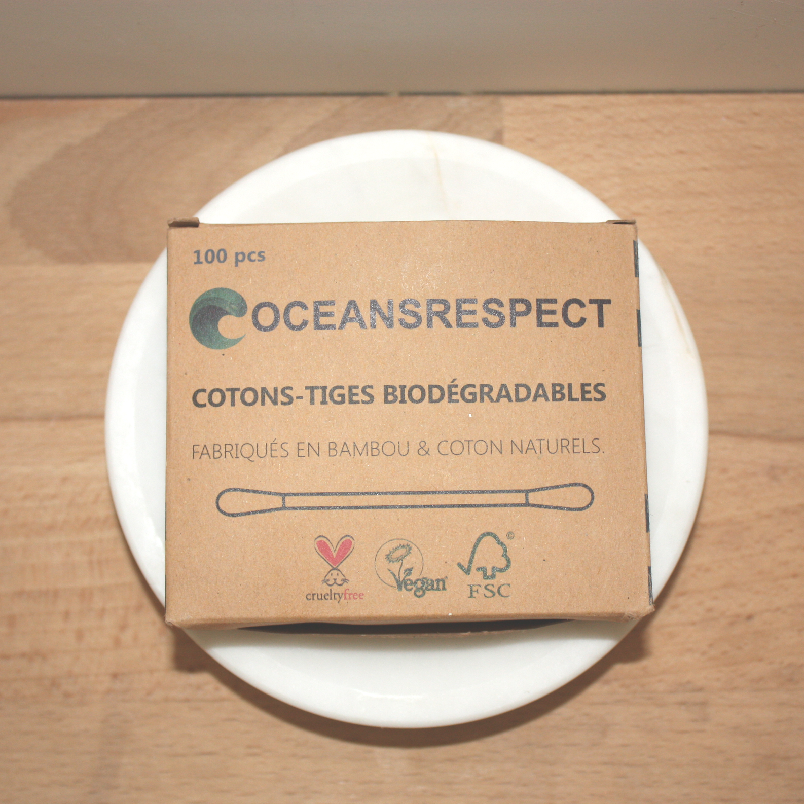 Oceansrespect 🌊🌍🌱 - Wholesale Cotton Swab/Q-Tip - Bamboo Cotton Swab - White - 100 units (Old packaging)2