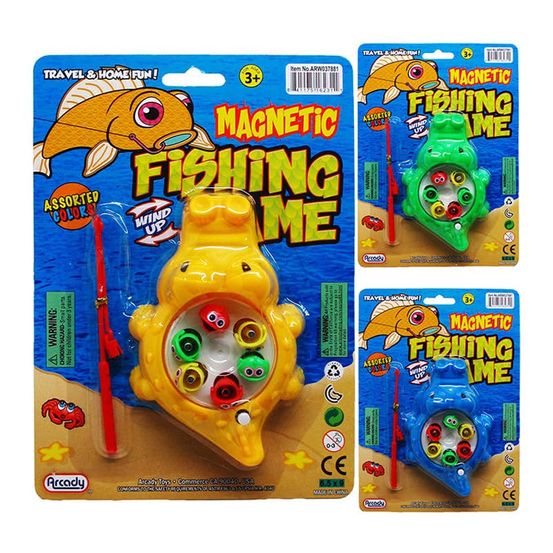 Deluxe Import Trading – Großhandel Klassisches Spielzeug – Kinder – 13,34 cm Aufziehbares Angelspiel mit 12,07 cm Rute, 3 Sorten0