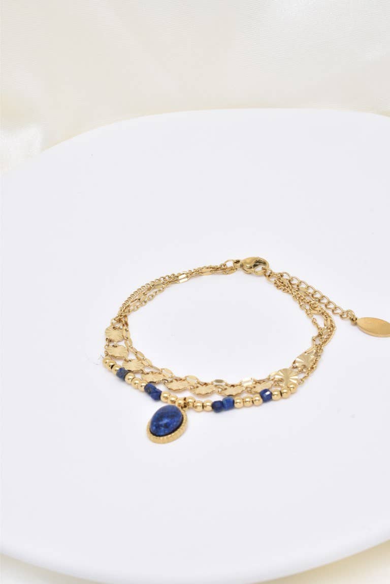 Kapyco - Wholesale Woven/Braided Bracelet - Stainless steel three row bracelet - BR210216OR4