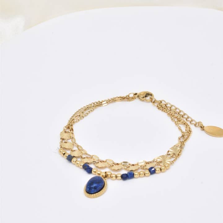 Kapyco - Wholesale Woven/Braided Bracelet - Stainless steel three row bracelet - BR210216OR4