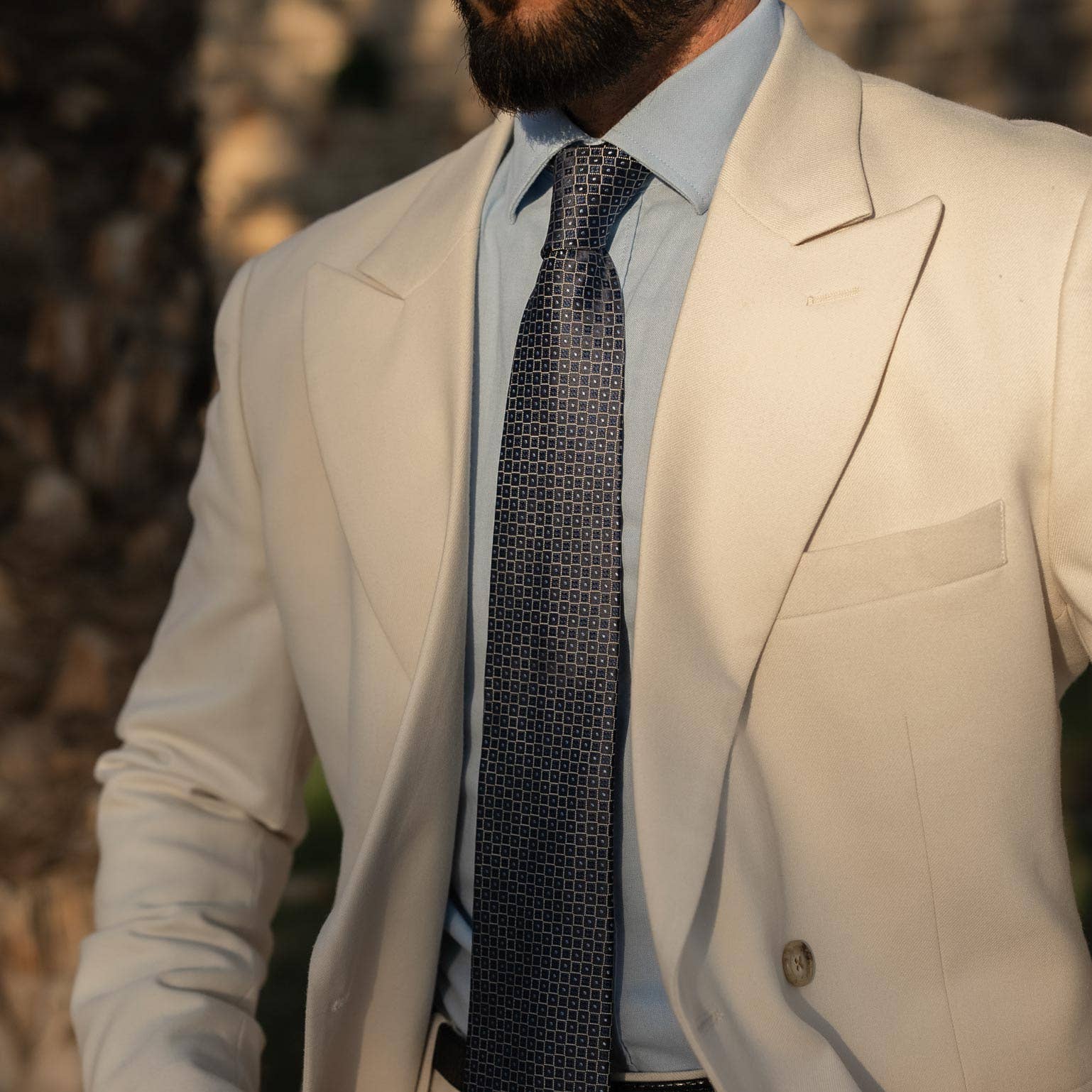 Elizabetta Made in Italy USA - Vendita all'ingrosso Cravatta - Uomo - Ravenna - Cravatta in seta jacquard - Blu5