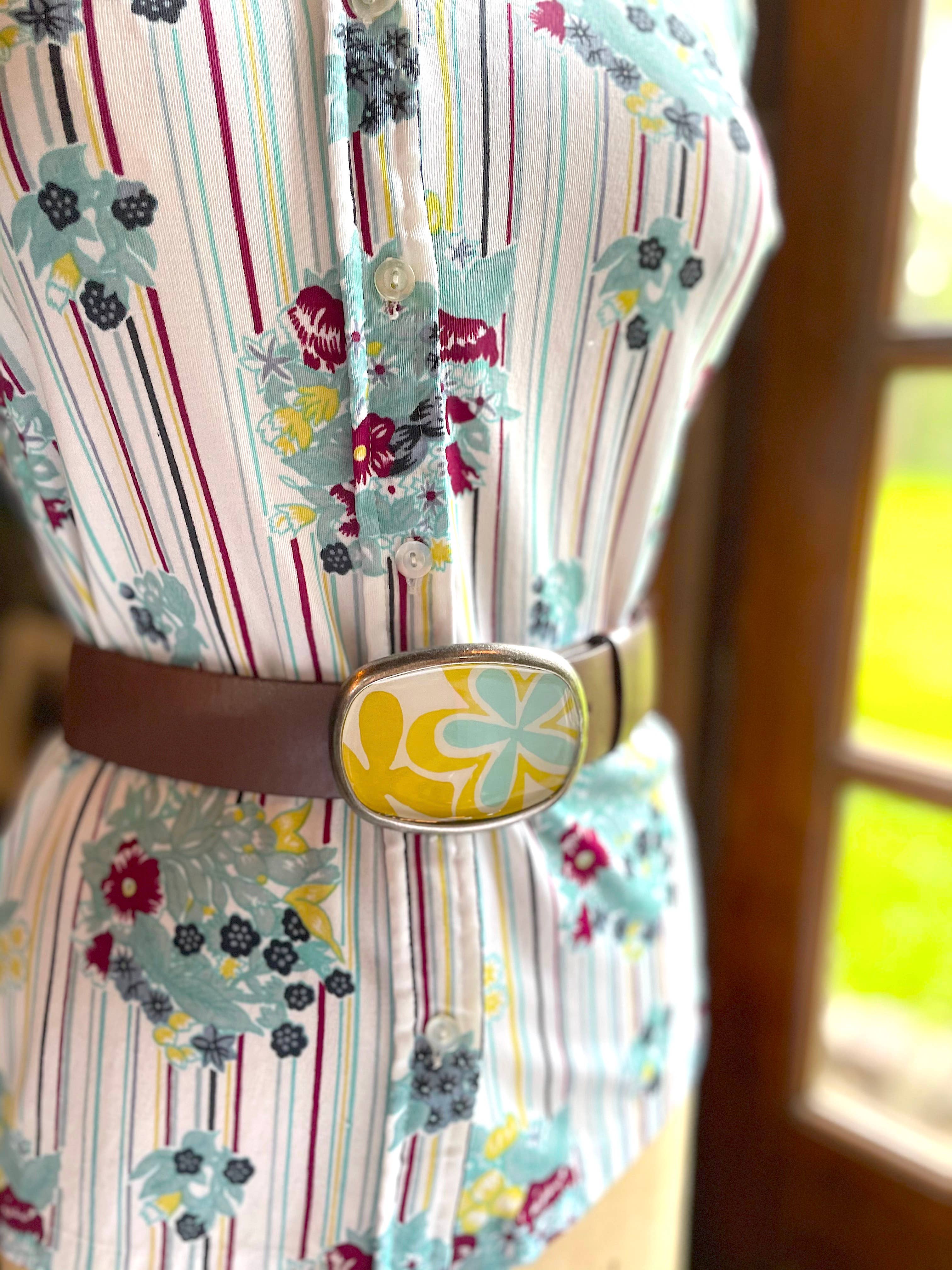 joeyfivecents - Vente Boucle de ceinture – femme - Boucle de ceinture, mod - inspirée des années 70, fleurs rétro funky2