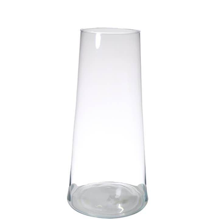 Vosteen - Wholesale Vase - Donna glass trapezoidal vase, D18cm, H35cm, clear