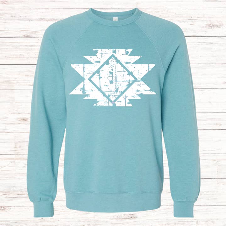 Nödställda Aztec Crewneck Sweatshirt för wholesale av Cows and Crayons