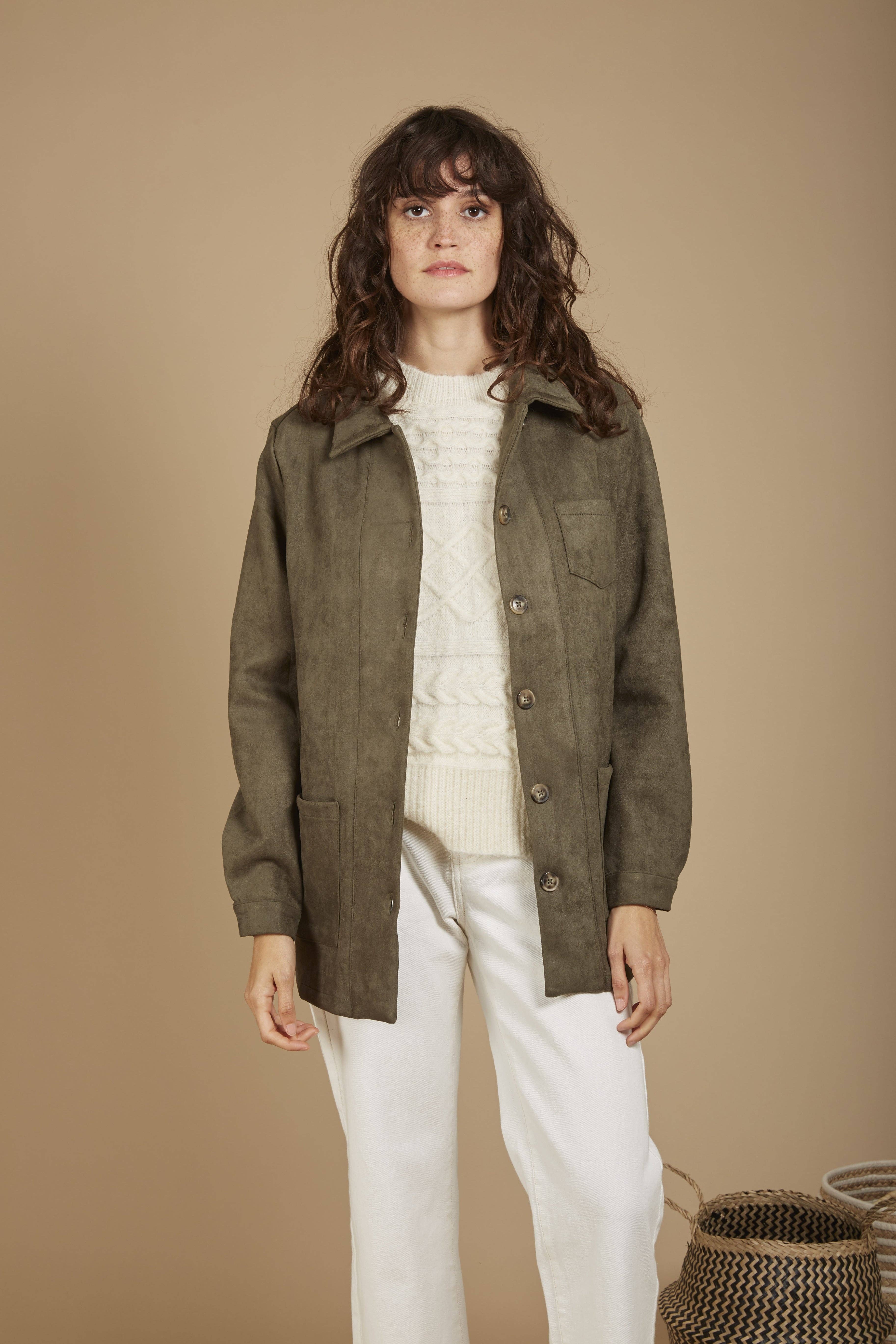 Andy & Lucy - Wholesale Jacket - Women's - VERA - Workers' style jacket in soft suede0