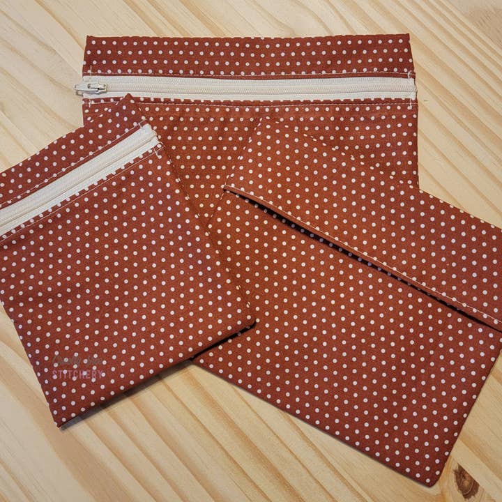 Cruelty-Free Stitchery - Wholesale Food storage wrap/bag - Reusable Snack/Sandwich Bag - Copper Dots6