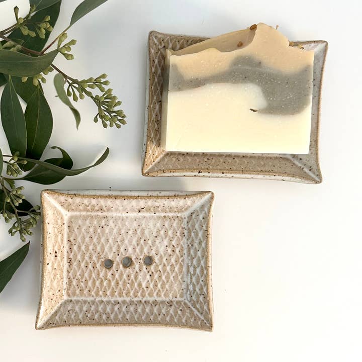 Agave Pantry LLC - Wholesale Bath Soap Dish - Soap dish- handmade pottery- white0
