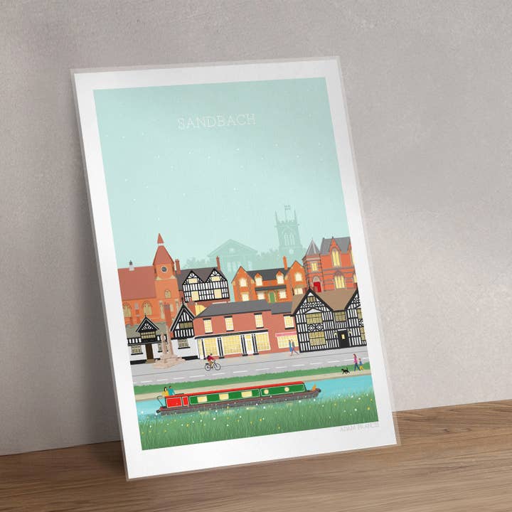 Sandbach Art Print for wholesale by Adam Francis Illustrator