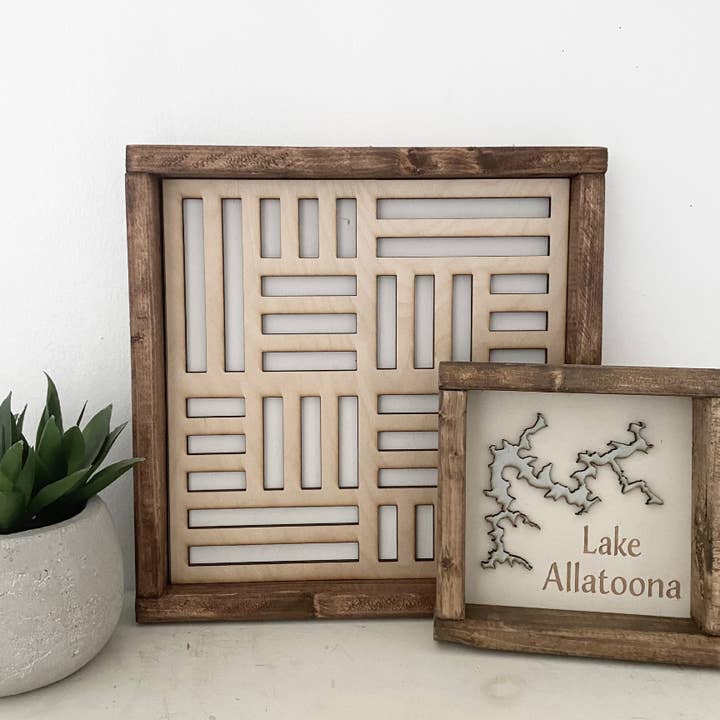 Pine Designs - Wholesale Sign - 7 x 7 "Any" Lake Name and Shape 3D Art Wood Sign