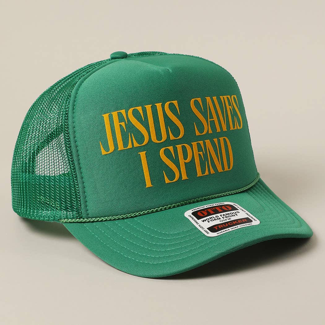 Fashion City - Vente Casquette de camionneur – unisexe - Casquette Trucker à Maille Arrière "JESUS SAUVE JE DÉPENSE"4