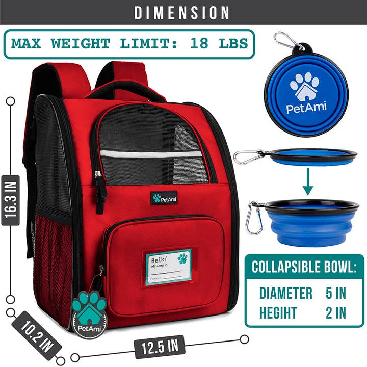 PetAmi - Wholesale Pet Carrier - Cat/Dog - Deluxe 2-Way Entry Pet Carrier Backpack85