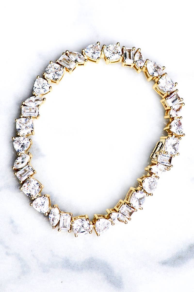 Native Gem - Vendita all'ingrosso Bracciali tennis - Bracciale Vienna - Vermeil in oro 14 carati6