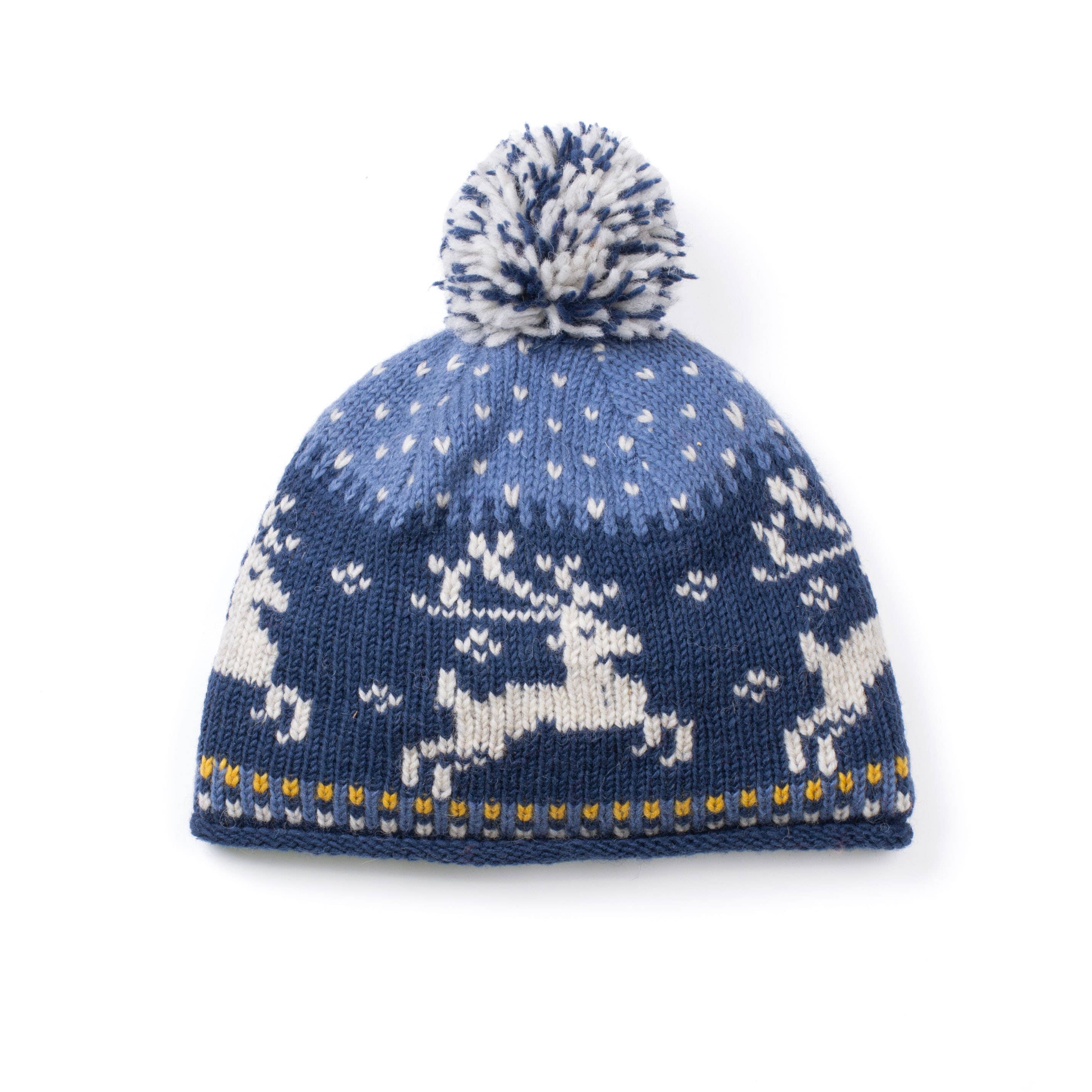 Lost Horizons Knitwear – Ships from USA - Wholesale Beanie - Women's - Yuletide Festive Wool Beanie Hat with Pom-Pom2