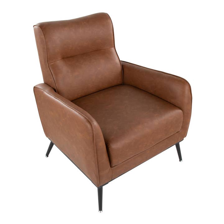 Black Metal Camel PU Casper Lounger Chair for wholesale on Faire