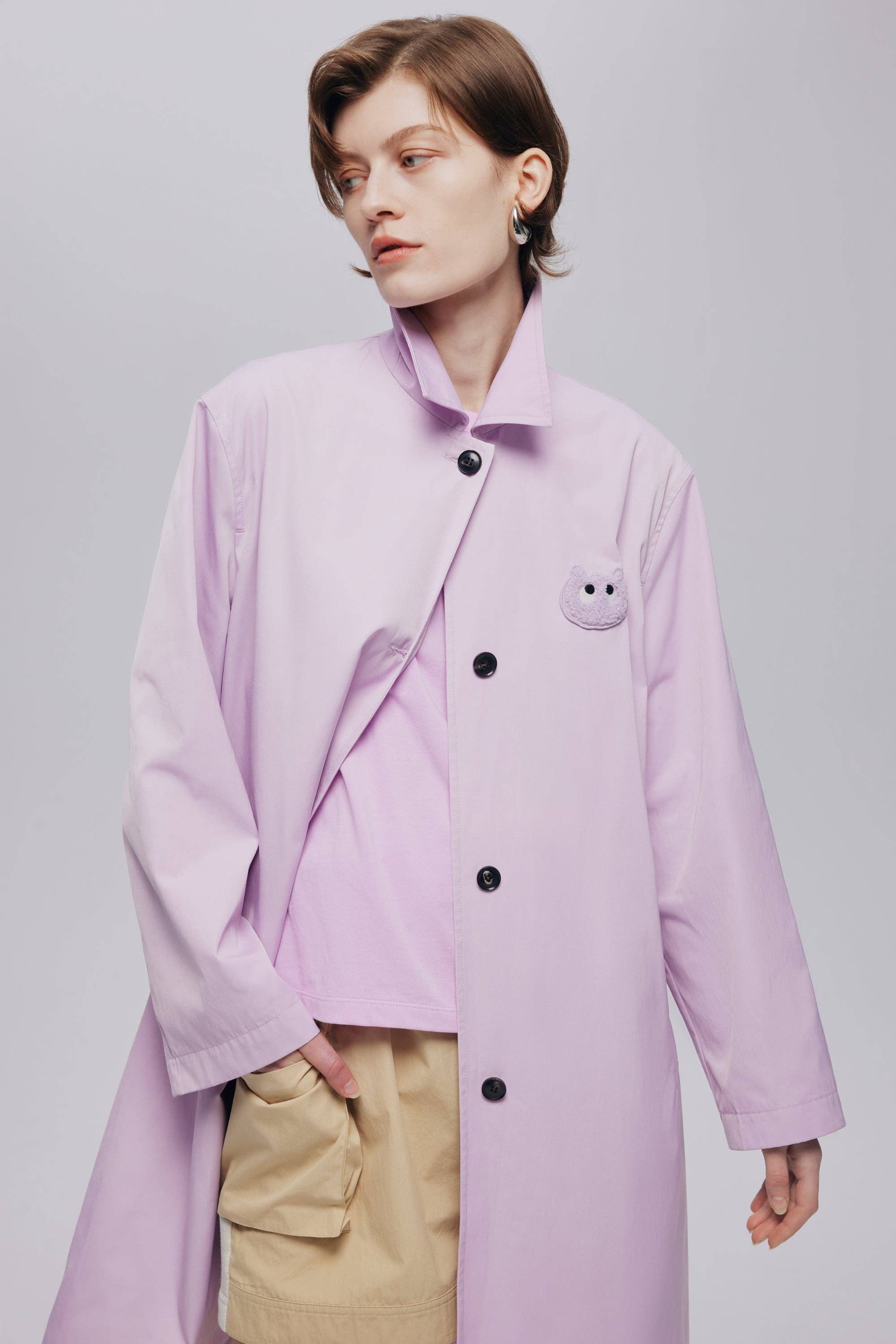Urlazh - Wholesale Trench Coat - Women's - Pink and Purple Shirred Trench Coat2