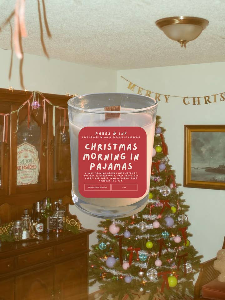 Julmorgon i pyjamas: Snickerdoodle & Fudge-ljus för wholesale av Pages and Ink