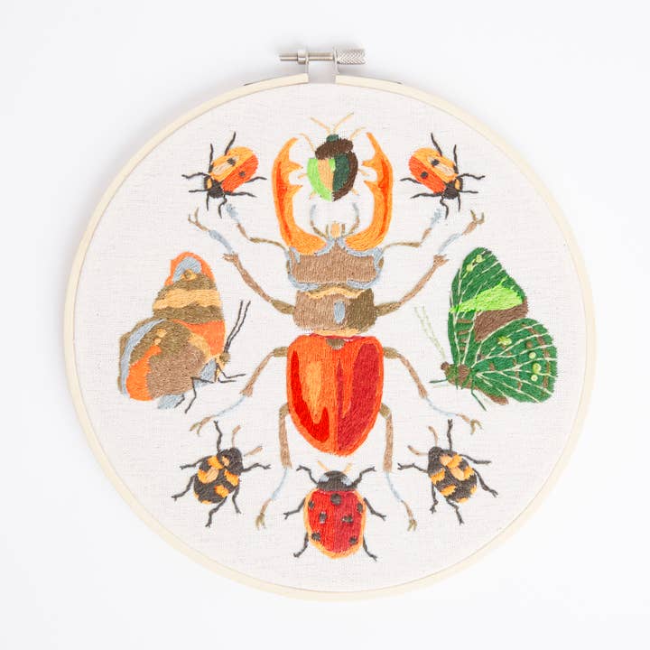 West Design Products - Wholesale Embroidery/Cross Stitch Supplies - Natural History Museum Embroidery Hoop Kit, Insects 8"6