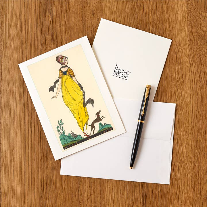Found Image Press - Wholesale Stationery/Notecard Set - Greeting Card FN-01 European Fashion, Whippet, 18001