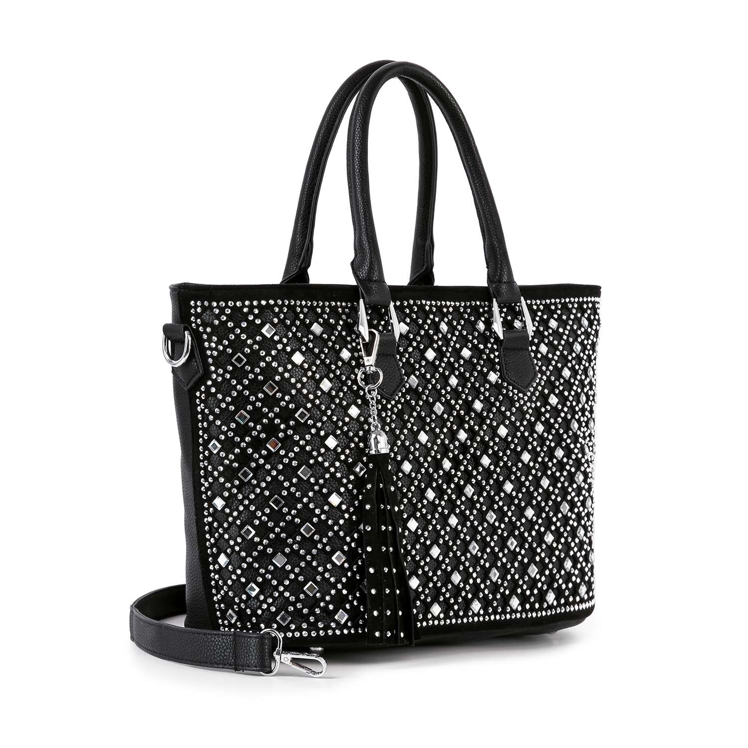 Handbag Express - Wholesale Tote Bag - Women's - Dazzling Rhinestone Shopper Style Tote4