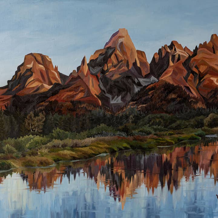 Grand Tetons Glow Matted Giclée Print for wholesale by V Dub Art