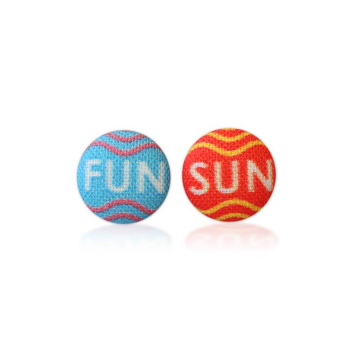 Rachel O's - Wholesale Stud/Post Earrings - Fun Sun Fabric Button Earrings4