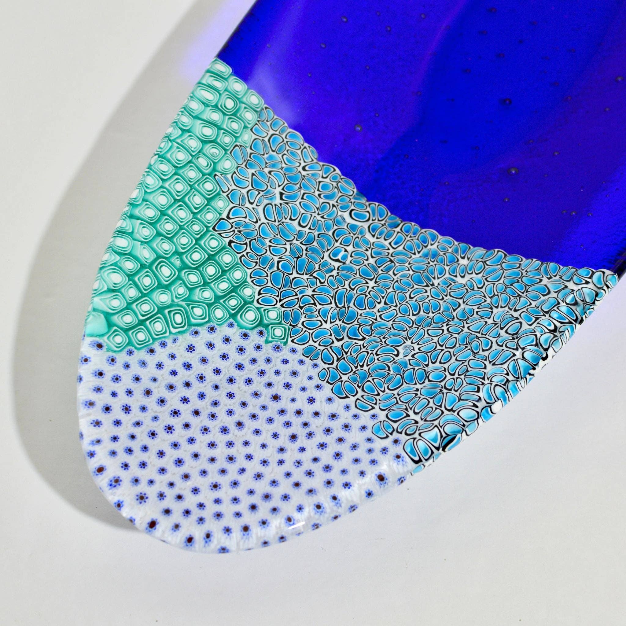 Via Graceffo - Vente Assiettes/plats/bols de décoration - Plats décoratifs ovales en verre de Murano - Bleu - Options de taille3