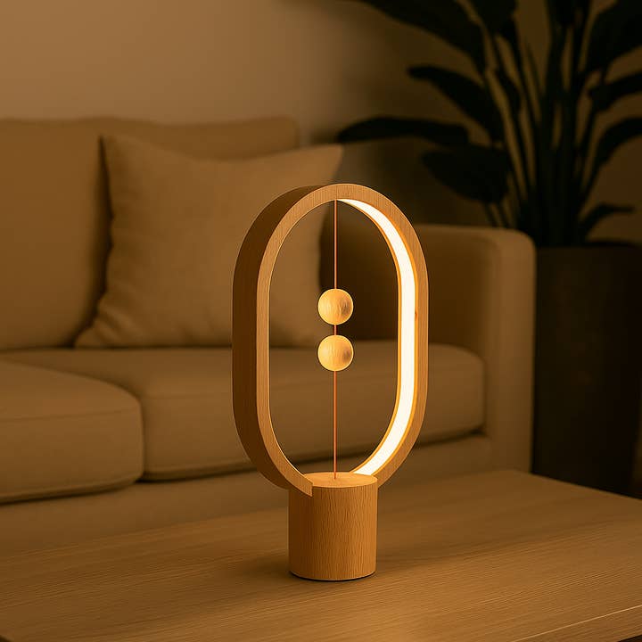 Allocacoc DesignNest - Wholesale Accent/Desk Lamp - Heng Balance Lamp Ellipse Mini USB-C; Portable; LIGHT WOOD