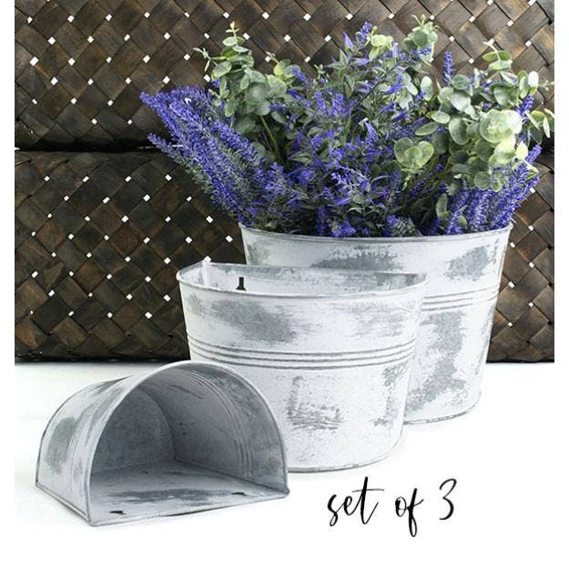 Buhi Imports - Wholesale Plant pot - set of 3 half wall buckets1