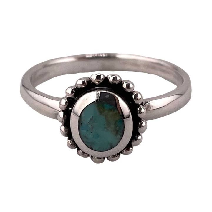 Turquoise Stone Round Ring Sterling Silver for wholesale by Select Lines