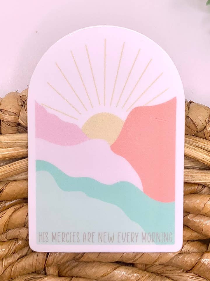His mercies are new every morning sticker, faith decals for wholesale by MarieDesignCo