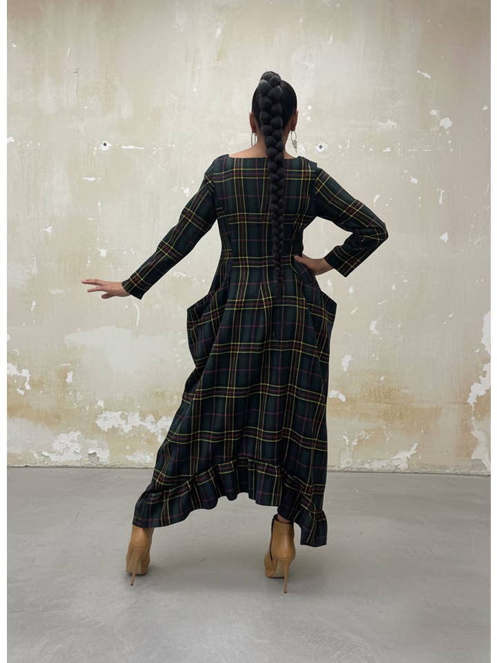 Green Plaid Winter Dress Casablanca for wholesale on Faire1