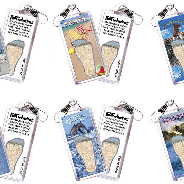 New Smyrna Beach FootWhere® Souvenir Zipper-Pull 72 pieces/6 assorted styles. for wholesale by FootWhere- USA Group, Inc.