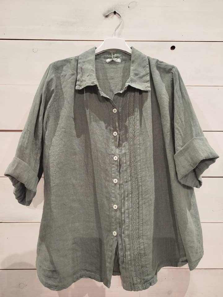 Linos y Textiles - Wholesale Button Down Shirt - Women's - REF:17843 100% Linen Shirt5
