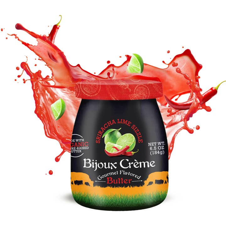 Sriracha Lime Sizzle Gourmet Flavored Butter 6.5 oz for wholesale by Bijoux Crème