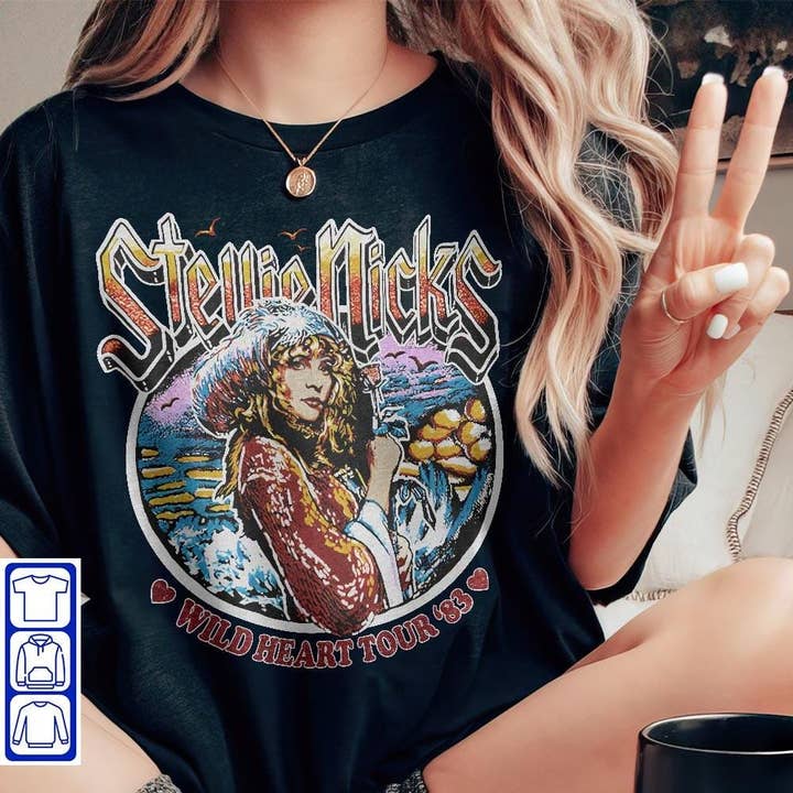 TheKingShirt - Wholesale Graphic Sweatshirt - Women's - Stevie Nicks Wild Heart Tour Vintage Special Hoodie Unisex1