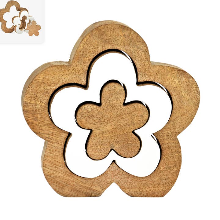 Medelträ prästkrage blomblock för wholesale av WT Collection