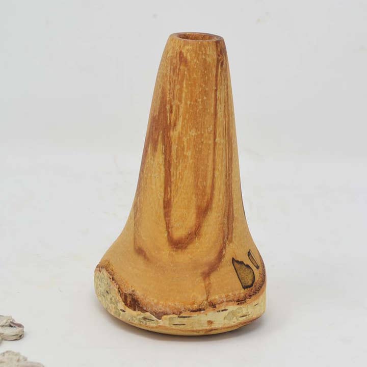 Handgjord vas i björkträ, 14 cm för wholesale av Huizbirn