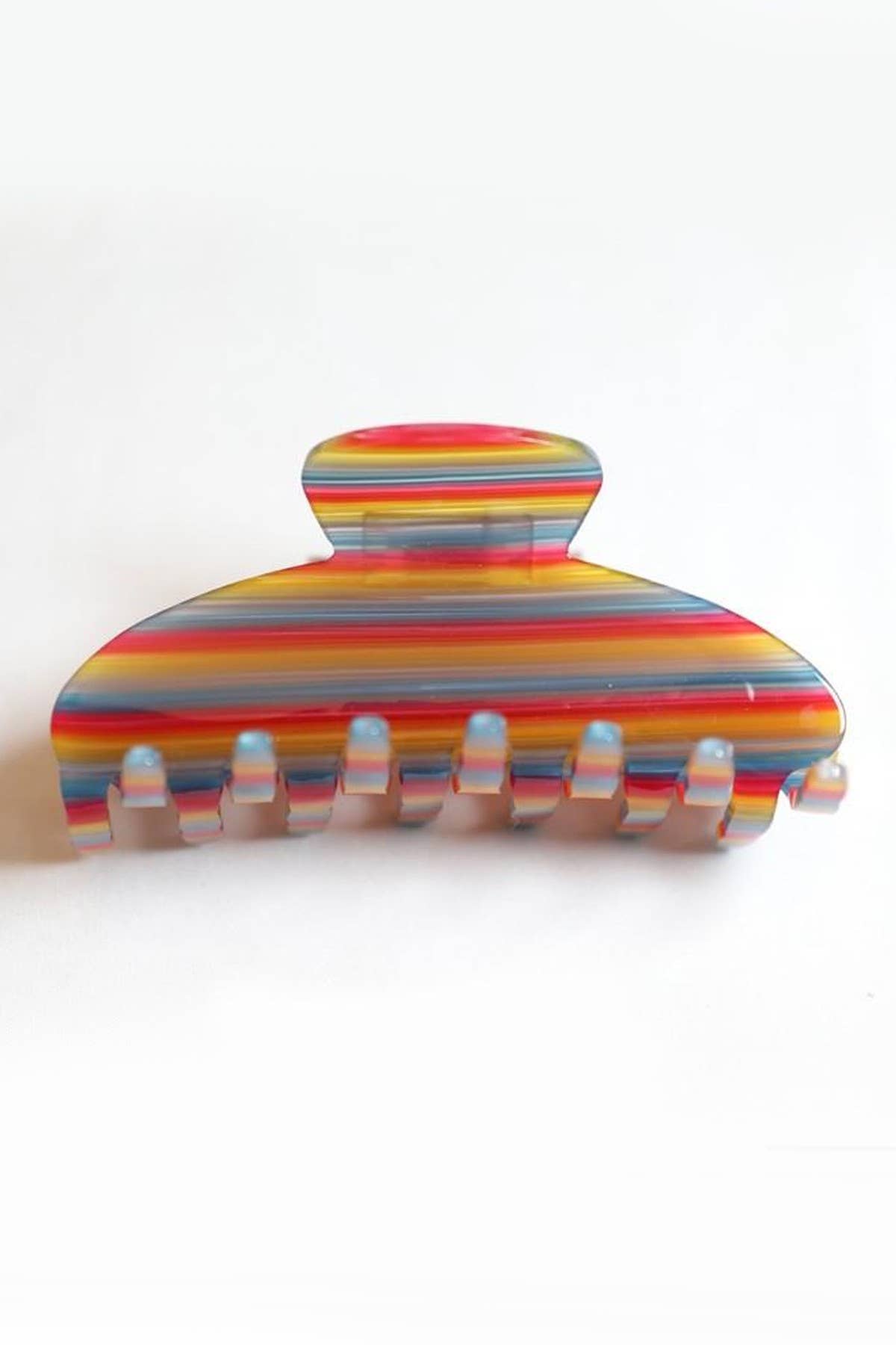 JOSSLYN by wall to wall - Wholesale Hair Clip - Women's - JUMBO STRIPE PLAID OVAL HAIR CLAW CLIPS | 40H102018